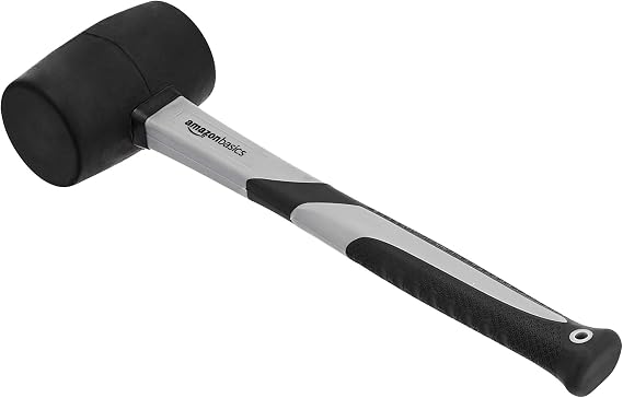 Amazon Basics Club Hammer with Fibreglass Handle, 450g, Black