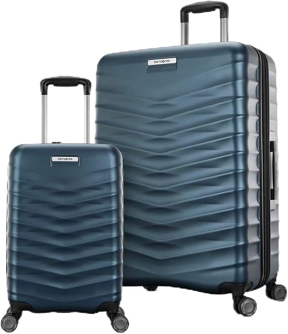 Samsonite Precision DLX 2 Piece Hardside Expandable Spinner Luggage Set in Lagoon Blue