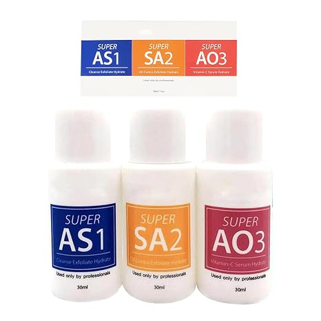 Water Exfoliating Hydrofacial Skincare Moisturising Cream Cleansing Serum Set of 3 Facial Concentrate Aqua Peel Concentrated Solution Anti-Wrinkle Serum Dermabrasion for Oily & Acne Skin (3 x 30 ml)