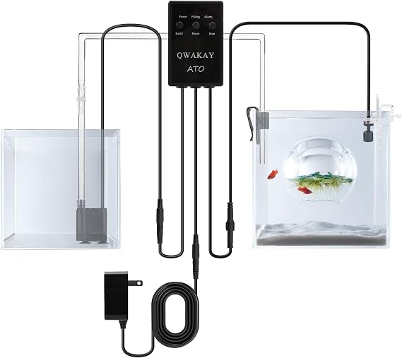 Auto Topoff System Aquarium - Smart Automatic ATO System for Aquarium - Salt Aquarium Water Level Controller Kit with Submersible Pump