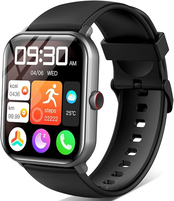 スマートウォッチ2026改良最新型iPhone/アンドロイド対応 Bluetooth通話 活動量計 SMS/Line通知 運動 防水 ブラック
