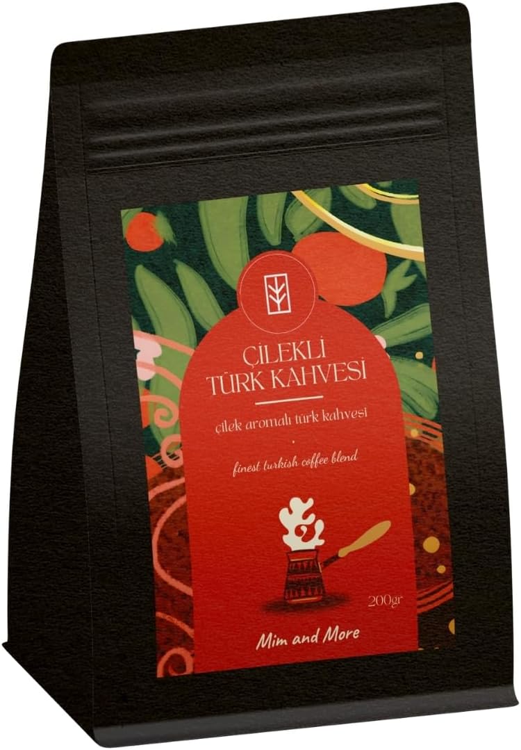 Mim and More Strawberry Turkish Coffee - Strawberry Flavored Turkish Coffee 200 Gr