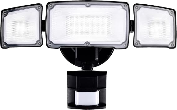 40W LED Security Lights Motion Sensor Light Outdoor, 180 Degree, 4000LM, 5000K, ETL Water Resistant, 3 Head Motion Detected Flood Light for Garage, Yard, Porch
