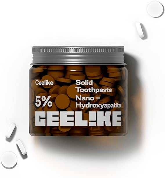 CEELIKE 5% Hydroxyapatite Toothpaste Tablets (62 Count) – Enamel Support & Care, Eco-Friendly Portable Toothpaste Tablets for Daily Oral Hygiene