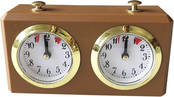 Chess Clock, Professional Mechanical Chess Timer with Timing Start Button, 6x4x2" Analogue Portable Clock Timer for Board International