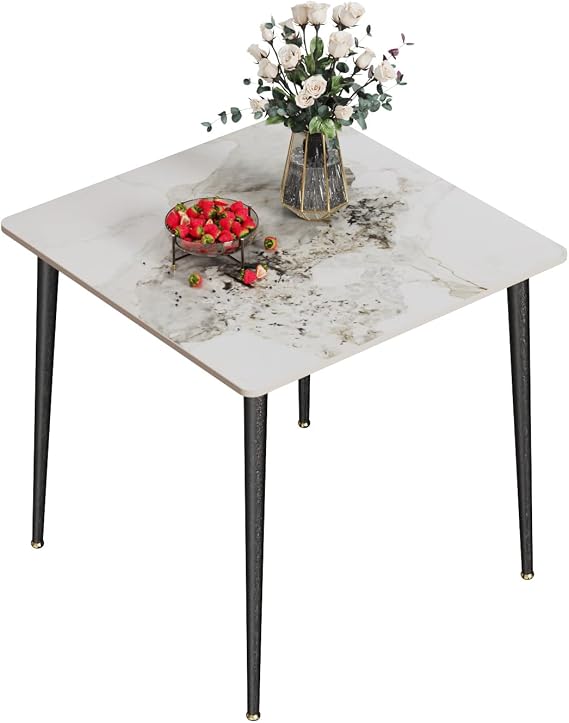 FATIVO Dinner Tables 4 Seater with Tapered Metal Legs Living Room Furniture