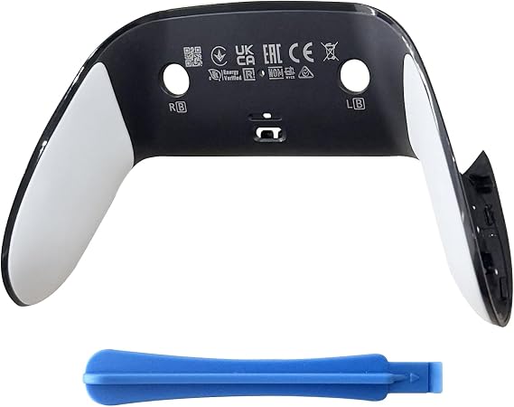 PS5 DualSense Edge Controller用交換用バックカバーシェル – ソフトラバーグリップ付き修理シェル、剥がれや黄変を修正するスナップオンカムデザイン、ホワイト1個、DSEプレーヤーへの素晴らしいギフト