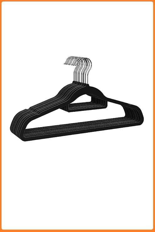 EZMK Ev Gereçleri Kadife Askı,Pantolon Askısı, Elbise Askısı, Yüksek Kalite Kadife Kıyafet Askısı, 41 Cm, 10 Adet