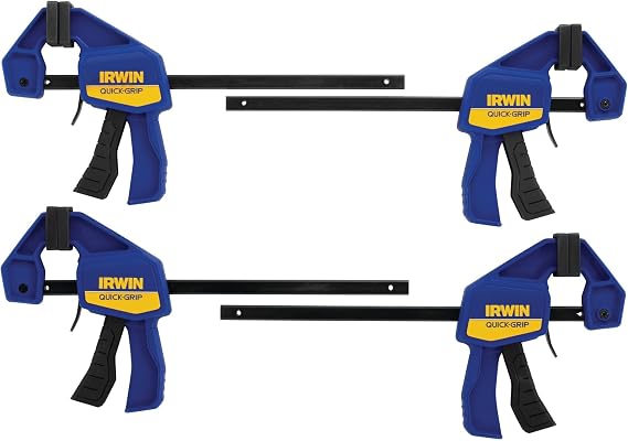 IRWIN Quick-Grip Clamps, One-Handed, Mini Bar, 6-Inch, 4-Pack (1964758) , Black