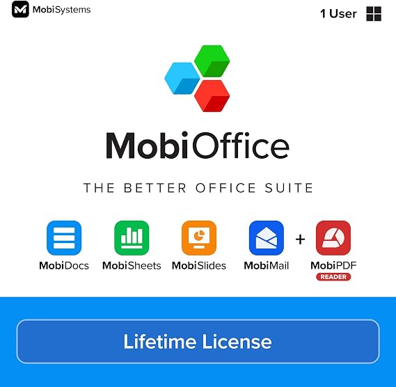 MobiOffice Lifetime License | Compatible with Microsoft Word, Excel, PowerPoint | Lifetime Individual Plan for Windows & Mac