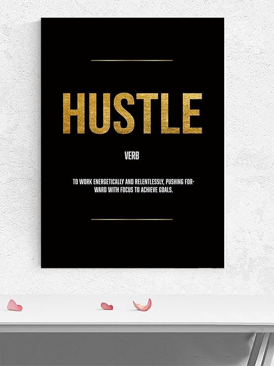 Postermanya Hustle Art, Çabalama Sanatı Motivasyon Poster - Afiş - Ofis, Çalışma Odası Dekorasyon