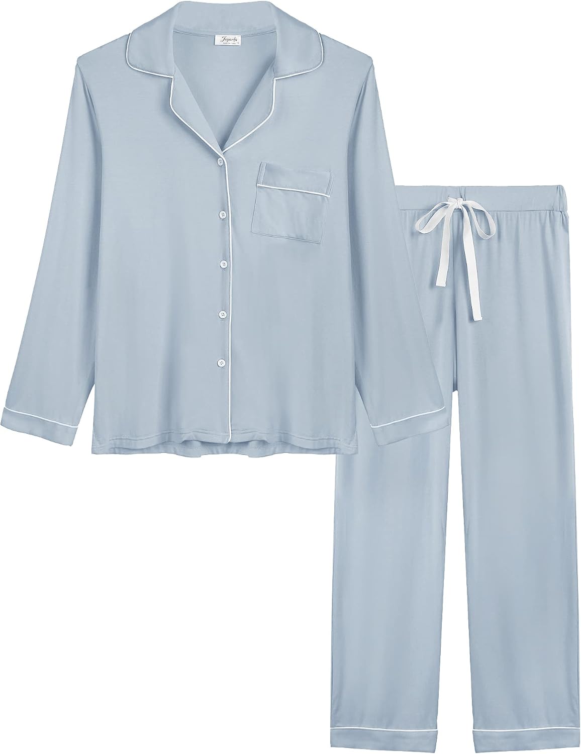 Amorbella Womens Soft Bamboo Pajama Sets Button Down Long Sleeve Pj Pants Set Sleepwear