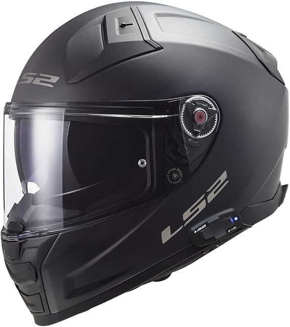 LS2 VECTOR II Full Face Motorcycle Helmet. Built In LS2 4X Intercom. Matt Black (XXL) 63-64 cm