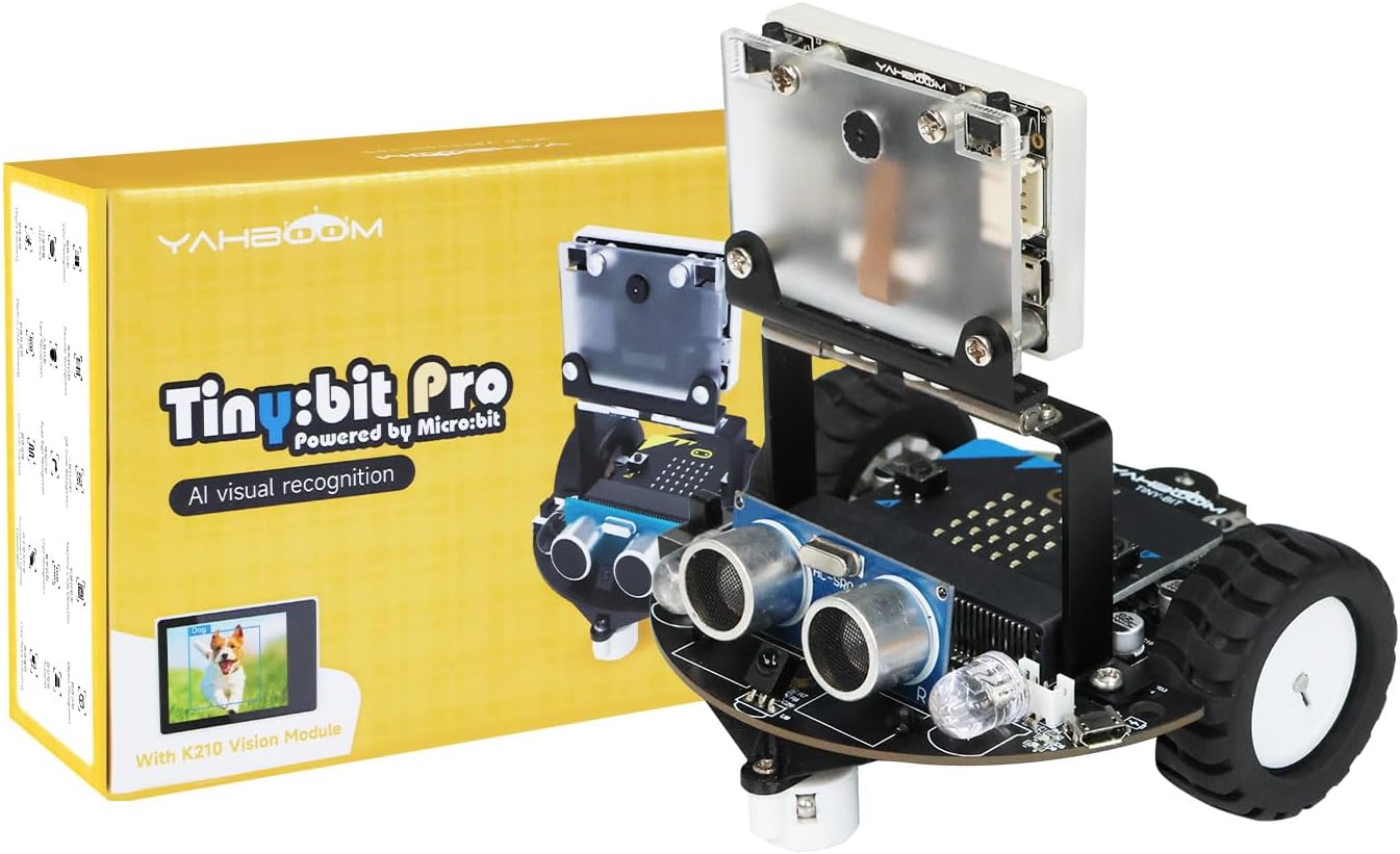 Yahboom Microbit Graphical Program Robot Makecode STEM Education AI Visual Recognition Robot Suitable and Electronic Competitions Standard Kit with V2