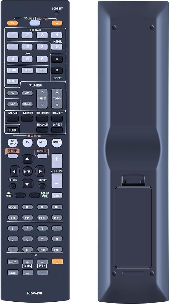 rav498 Replacement Remote Control for Yamaha AV Audio Receiver Compatible with RAV293 RAV331 RAV334 RAV336 RAV432 RAV434 RAV435 RAV436 RAV463 RAV491 RAV494 RAV498 RAV499