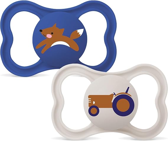 MAM Supreme Pacifier for Babies + 6 Months, Matte Blue, 2 pcs