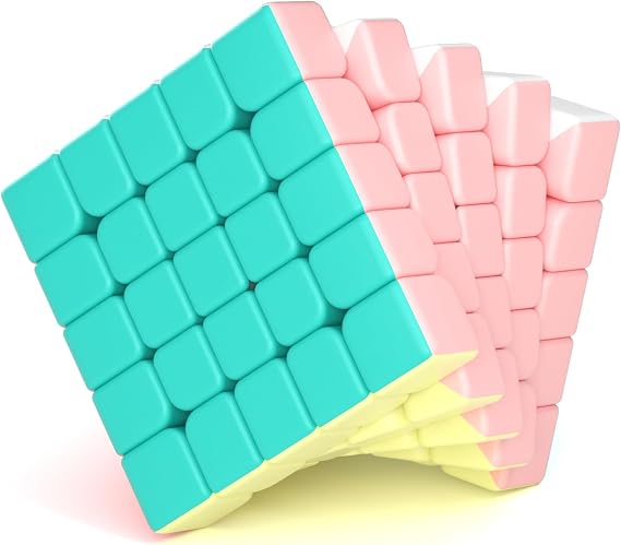 ROXENDA Speed Cube-5x5x5 Stickerless Magic Cube Macaron Vivid Color Fast Cubing for Classroom Training Puzzle Toy Cube for Kids Adult as Gift