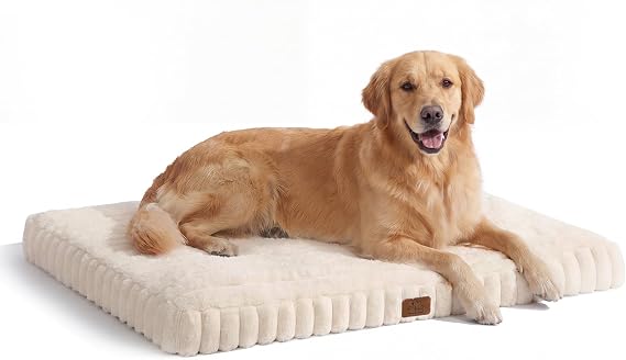 DOPEDIO Dog Bed Cream White L-Crate 89 * 55 * 7.5cm With Washable Cover