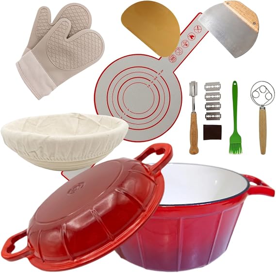 5L Enameled Cast Iron Dutch Oven Sourdough Baking Kit