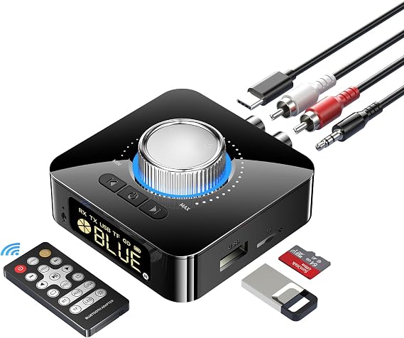 Bluetooth 5.4 Receiver for HiFi, Wireless Adapter, AUX 3.5mm/RCA Bluetooth