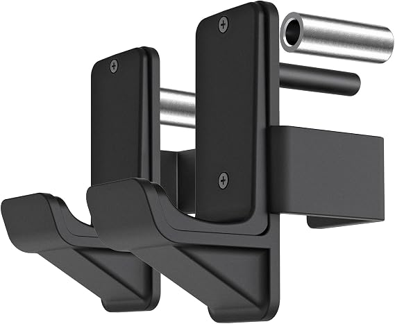 Kipika J-Hooks for 2" x 2" Power Rack with 5/8" or 1" Hole, Bottom Reinforced Steel Hooks with Rubber Pads, Heavy Duty Power Rack Attachments, Squat Rack Accessories for Strength Training, Set of 2