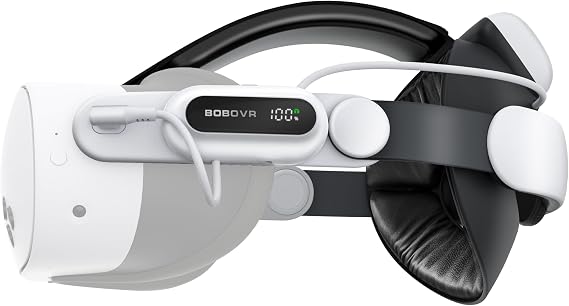 BOBOVR E3 Pro バッテリーストラップアクセサリー Meta Quest3/3S用、10000mAh ホットスワップ対応急速充電バッテリー、3.5mm オーディオ拡張