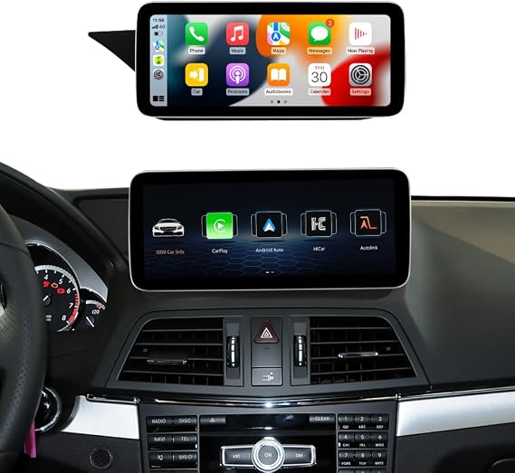 KOASON 26インチ CarPlay Android 自動タッチスクリーンアップグレードミラーリンク メルセデスベンツ E クーペ W207 C207 A207 2009-2012 NTG4.0用