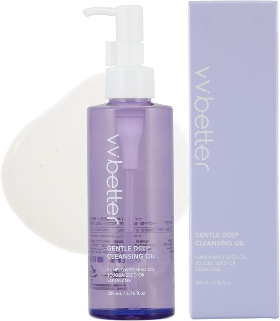 Gentle Deep Korean Cleansing Oil for Face - Makeup Remover with 80% Plant-Derived Oils - Hypoallergenic Facial Oil Cleanser - Korean Skin Care for All Skin Types - 6.76 fl. oz