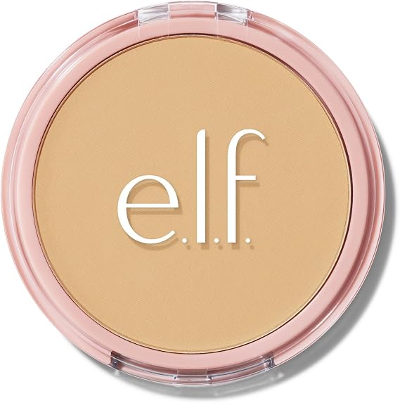e.l.f. Halo Glow Powder Filter, Pressed Finishing Powder, Buildable Coverage, Crease-Resistant, Blurs the Appearance of Pores, With Velour Puff and Mirror, Vegan & Cruelty-Free, Light Warm