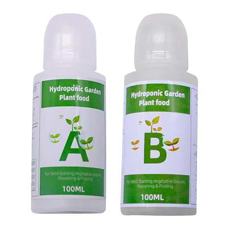 GIMOCOOL Liquid Plant Food - Hydroponic Nutrients - Set Of Two Parts A B - Hydroponic Liquid Bonsai Fertilizer - Garden Plant Food Hydroponic Liquid Fertilizer