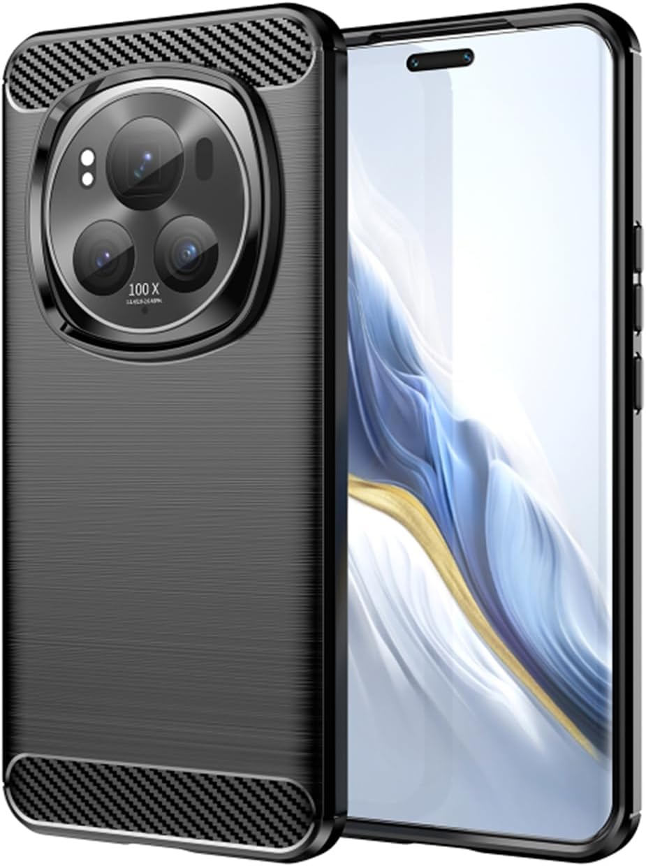 Microcase Honor Magic 6 Pro 5G Brushed Carbon Fiber Silikon Kılıf - Siyah AL3332