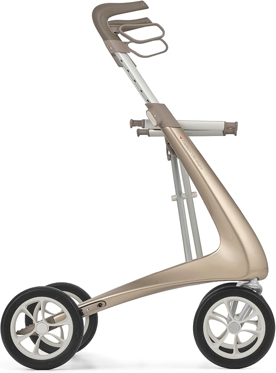 byACRE Carbon Ultralight Rollator Walker, 4.9 kg, Champagne Gold, Wide