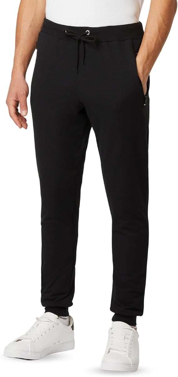 FM London Slim Fit Joggers for Men - Mens Joggers with Zip Pockets Ideal for Every Day Wear and Sports - Comfortable and Soft