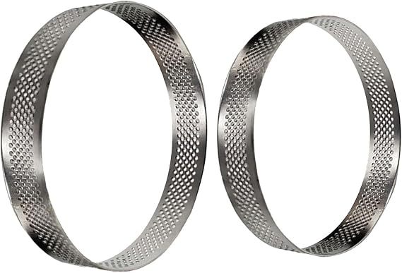 SEWACC 2pcs Fruit Mousse Mold Jelly Ring Mold Pastry Rings for Baking Stainless Steel Silver