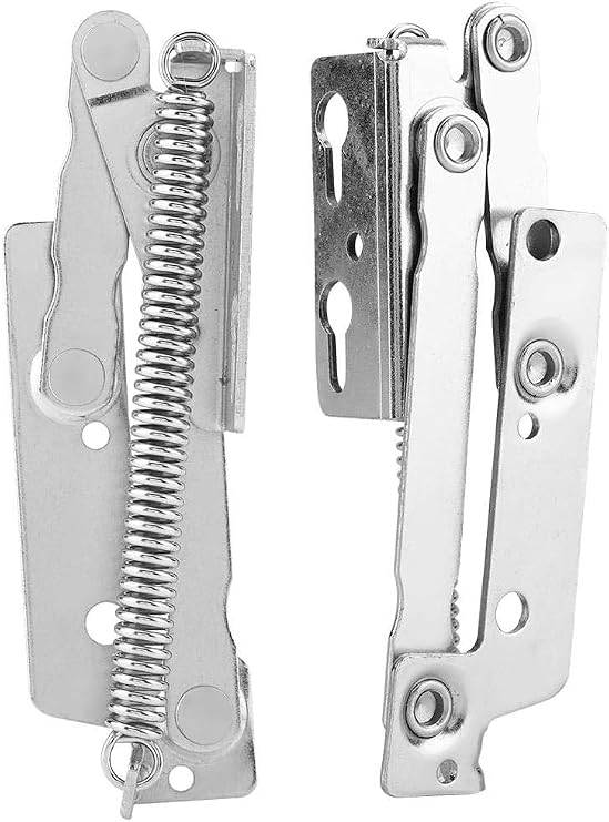 Pack of 2 Steel Spring Hinges Heavy Duty Folding Cabinet Hinges Bridge-shaped Spring Hinges Full Surface Cabinet Door Hinges Furniture Folding Sofa Spring Hinges for Cabinet Doors