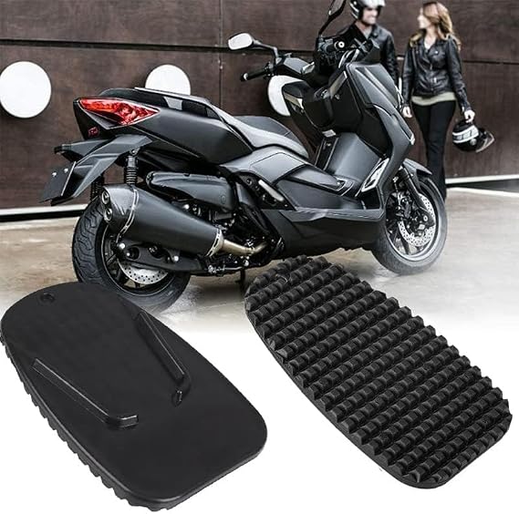 2Pcs Black Motorcycle Side Kickstand Non-Slip Plate Base Parking Stand Support Plastic Pad, Body and Frame Parts