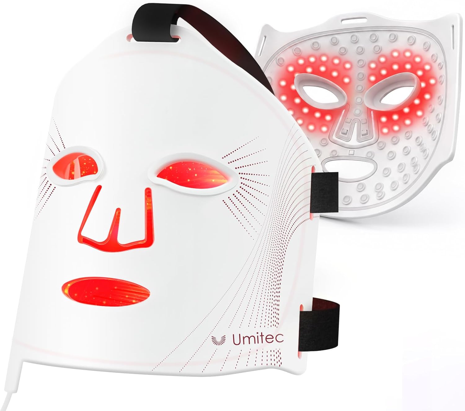 Zone Craft LED Face Mask, Red Light Therapy Mask, Four Modes Three Levels, Remote Control 10 Minutes, 4000mAh, Storage Bag, Eye Pads, Gift for Wife, Girls