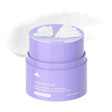 caraseoul Gentle Grinding Cleansing Balm with BHA Salicylic Acid & Bakuchiol Vegan Non-Greasy Cleansing Balm Travel Size Cleansing Oil Korean Skin Care for All Skin Types (50 ml)