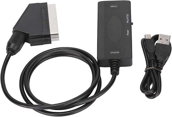 HD Multimedia Interface to SCART Converter, Full HD 720P 1080P AV Adapter with NTSC/PAL, Plug - and - Play for HDTV Monitor Projector, STB, DVD Player