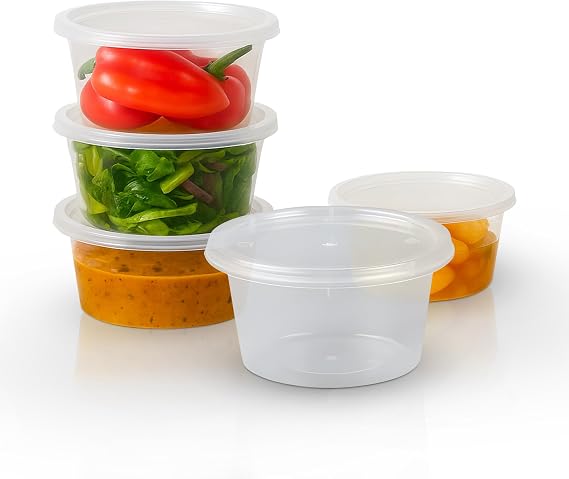 We Can Source It Ltd – Clear Plastic Containers 8oz/240ml with Lids – Microwave & Freezer Safe Takeaway Storage Boxes – Stackable Food Prep, Meal Storage, Catering & Leftovers - Pack of 150