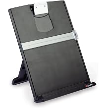 3M Desktop Document Holder with Adjustable Clip, 25 1/2 in x 12 in, 150 Sheet Capacity, Black (DH340MB)