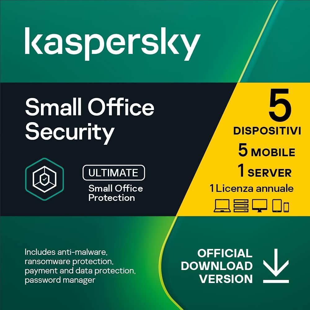 nextradeitalia Kasperski Small Office Security 2024- PCMacAndroidiOS - 5 USERS - 1 Server - 1 Year