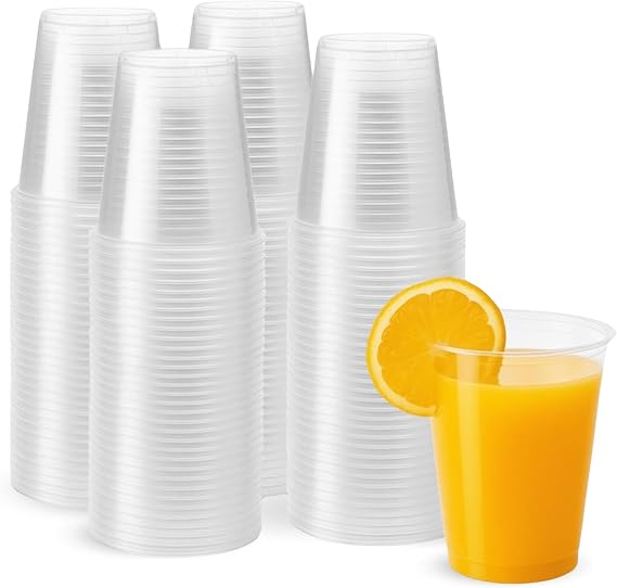 CHEFZOCO Disposable Plastic Cups, Party Cups, Birthday Cups, Litron Cups, Pot for Drinks, Suitable for Hot and Cold Drinks, Capacity 200 cc, Pack of 100 Cups.