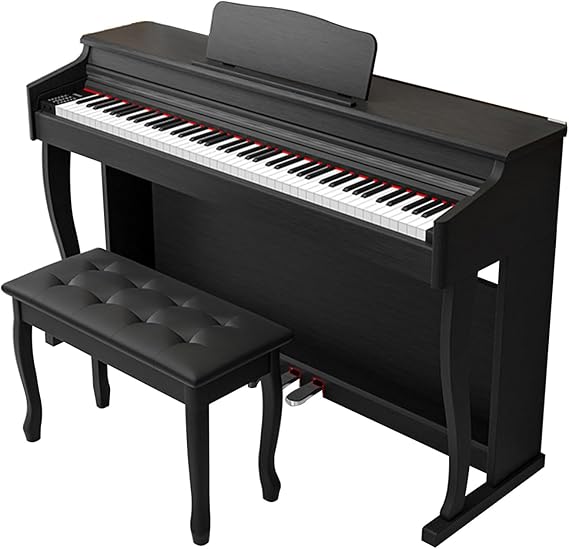 88 Key Electric Piano Hammer Action Keyboard Home Upright Digital Pianos Electronic Piano For Professional Adult With 3 Pedals Support USB-MIDI(Black)
