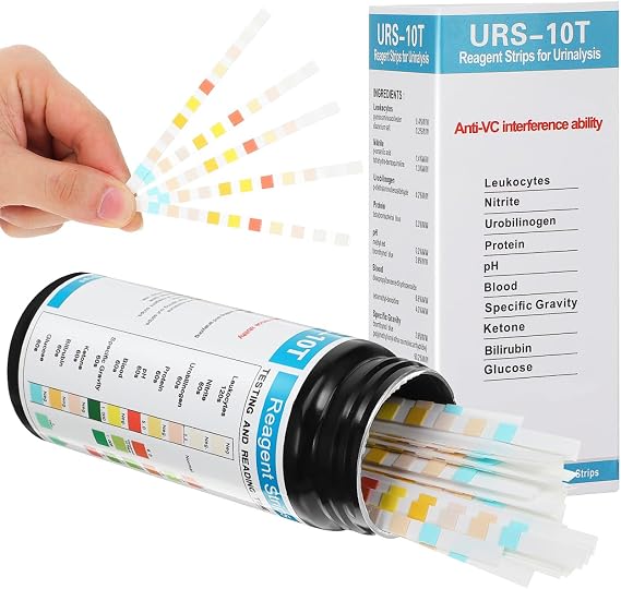 ORFOFE 100 pcs 10-in-1 Ketone Ph for Home Use Quick Testing Kit for Health Monitoring Easy Result Reading