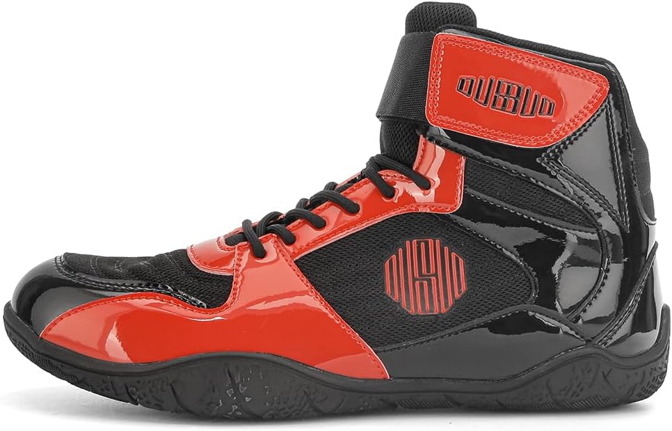 Boxing Training Shoes Men's Lightweight High Support Kickboxing Fighting Boots Breathable Lace Up Boxer Sneakers