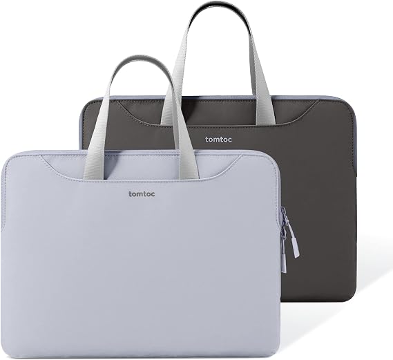 tomtoc İnce Dizüstü Bilgisayar Kılıfı, 13-14 inç ve 15-16 inç MacBook Air/Pro için, Çift Renkli, Su İtici, Hafif ve Koruyucu Laptop Kılıfı