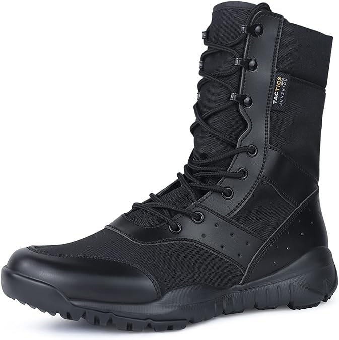 Military Boots For Men Tactical Boots Mens Combat Boots Breathable Police Patrol Boots Lightweight Work Army Boots Waterproof Hiking Boots