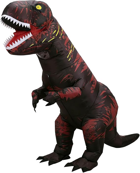 JASHKE Inflatable Dinosaur Costume Adult Blow up Trex Costumes Inflatable Dino Suit Halloween Costumes Fancy Dress for Adult