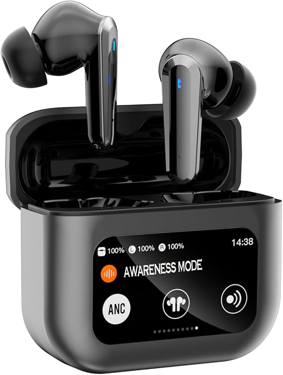 Xmenha Dokunmatik Ekranlı Kablosuz Aktif Gürültü Önleyici Kulakiçi ANC Şeffaflık Modu Kulak Tomurcukları Gürültü Önleyici Bluetooth Kulakiçi Aktif Gürültü Önleyici Kulak Tomurcukları